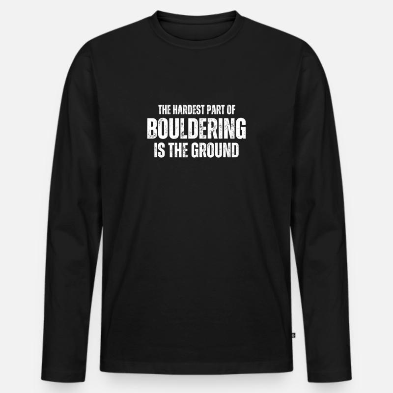 Bouldern Boulderer Boulder - Männer Premium Bio Langarmshirt - Schwarz