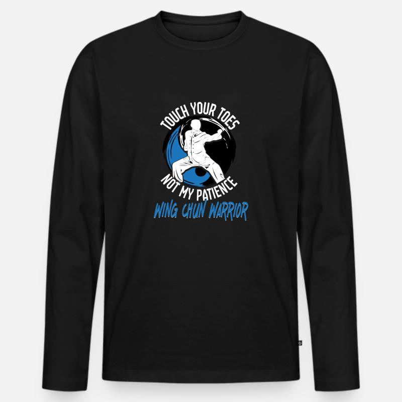 Wing Chun Warrior - Männer Premium Bio Langarmshirt - Schwarz