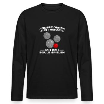 Therapy Petanque Boule Boule player - Men's Premium Organic Long Sleeve Shirt - black - Front - Nico (187cm)