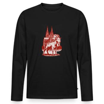 Köln Geissbock - Männer Premium Bio Langarmshirt - Schwarz - Vorne - Nico (187cm)
