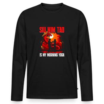 Wing Chun Siu Nim Tao - Männer Premium Bio Langarmshirt - Schwarz - Vorne - Nico (187cm)