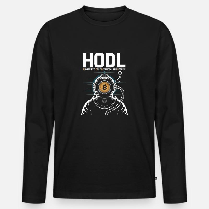 Bitcoin - Männer Premium Bio Langarmshirt - Schwarz