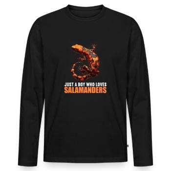 Salamanders Salamander - Men's Premium Organic Long Sleeve Shirt - black - Front - Nico (187cm)
