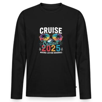 Souvenirs de Cruise Squad 2025 - T-shirt manches longues Premium bio Homme - noir - Devant - Nico (187cm)