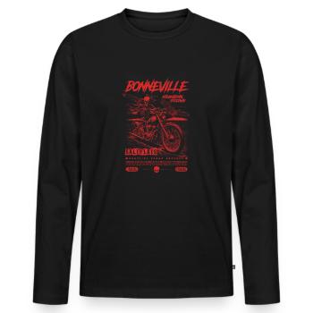 Bonneville Salt Flats Motorcycle Vintage Biker - Men's Premium Organic Long Sleeve Shirt - black - Front - Nico (187cm)