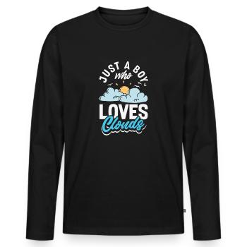 Funny Meteorology Weather Enthusiasts - Men's Premium Organic Long Sleeve Shirt - black - Front - Nico (187cm)