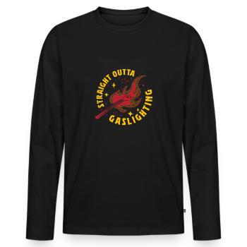 Allume-gaz Gaslighting - T-shirt manches longues Premium bio Homme - noir - Devant - Nico (187cm)