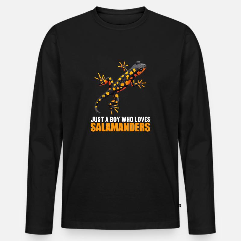 Salamanders Salamander - Männer Premium Bio Langarmshirt - Schwarz