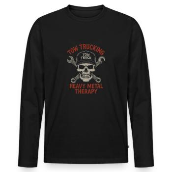 Tow Truck Pride Diesel Life - Men's Premium Organic Long Sleeve Shirt - black - Front - Nico (187cm)