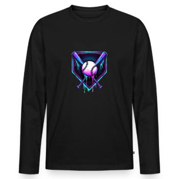 Baseball Baseball Bat - Men's Premium Organic Long Sleeve Shirt - black - Front - Nico (187cm)