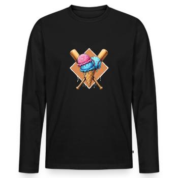 Baseball Baseball Bat - Men's Premium Organic Long Sleeve Shirt - black - Front - Nico (187cm)