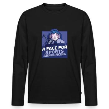 Commentator Sports Presenter - Men's Premium Organic Long Sleeve Shirt - black - Front - Nico (187cm)