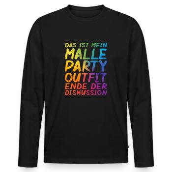 C’est ma tenue de fête Malle - T-shirt manches longues Premium bio Homme - noir - Devant - Nico (187cm)
