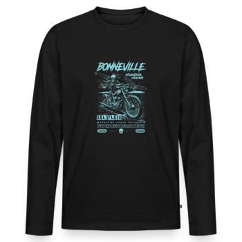 Bonneville Salt Flats Moto Vintage Biker - T-shirt manches longues Premium bio Homme - noir - Devant - Nico (187cm)