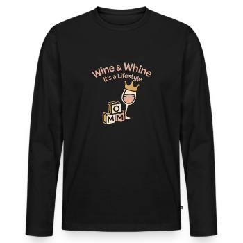 Single Mom Chaos Coordinator Wine - Men's Premium Organic Long Sleeve Shirt - black - Front - Nico (187cm)