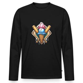 Baseball Baseball Bat - Men's Premium Organic Long Sleeve Shirt - black - Front - Nico (187cm)