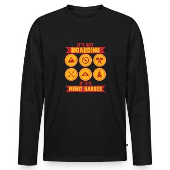 Scout Guide Scout Scout Group - Men's Premium Organic Long Sleeve Shirt - black - Front - Nico (187cm)