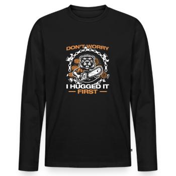 Je l’ai d’abord serré dans mes bras Bûcheron forestier - T-shirt manches longues Premium bio Homme - noir - Devant - Nico (187cm)