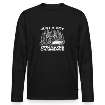 Tronçonneuses Fabrication du bois Bûcherons Bûcherons - T-shirt manches longues Premium bio Homme - noir - Devant - Nico (187cm)
