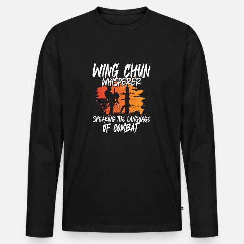 Wing Chun Whisperer - Männer Premium Bio Langarmshirt - Schwarz