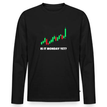 Is it monday yet? Stock Market Exchange Trader - Men's Premium Organic Long Sleeve Shirt - black - Front - Nico (187cm)