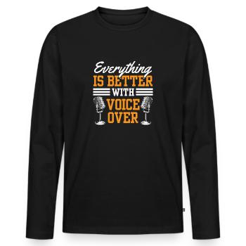 Funny Sports Announcer - Men's Premium Organic Long Sleeve Shirt - black - Front - Nico (187cm)