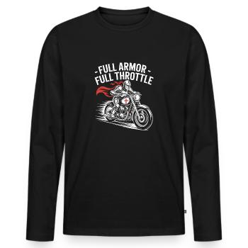 Christian Biker : Full Armor Full Pipe - T-shirt manches longues Premium bio Homme - noir - Devant - Nico (187cm)