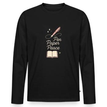 Journaling Aesthetic Creative Planer Life Writing - Männer Premium Bio Langarmshirt - Schwarz - Vorne - Nico (187cm)