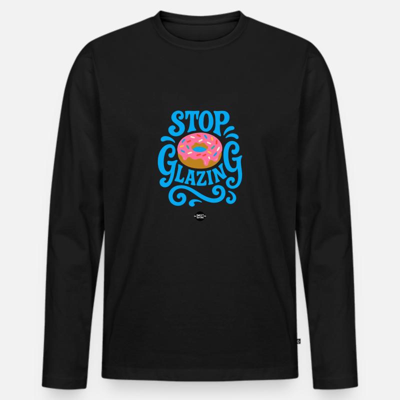 Stopp-Verglasung - Männer Premium Bio Langarmshirt - Schwarz