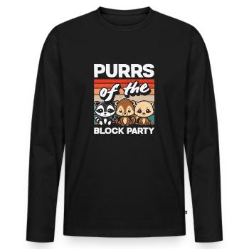 Unterstützen Sie Lokale Straßenkatzen - Männer Premium Bio Langarmshirt - Schwarz - Vorne - Nico (187cm)
