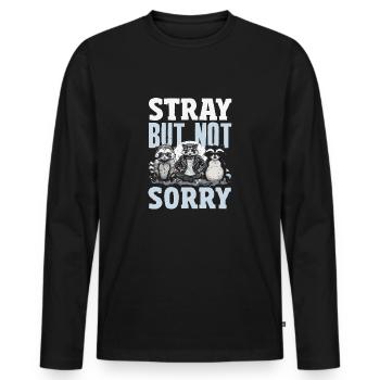 Unterstützen Sie Lokale Straßenkatzen - Männer Premium Bio Langarmshirt - Schwarz - Vorne - Nico (187cm)
