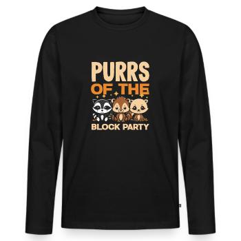Unterstützen Sie Lokale Straßenkatzen - Männer Premium Bio Langarmshirt - Schwarz - Vorne - Nico (187cm)