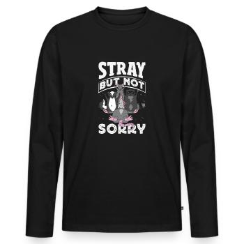 Unterstützen Sie Lokale Straßenkatzen - Männer Premium Bio Langarmshirt - Schwarz - Vorne - Nico (187cm)