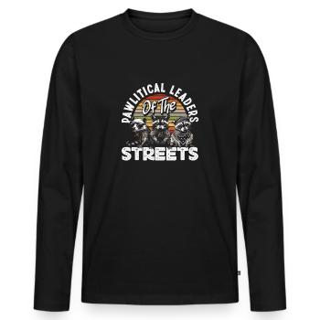 Unterstützen Sie Lokale Straßenkatzen - Männer Premium Bio Langarmshirt - Schwarz - Vorne - Nico (187cm)