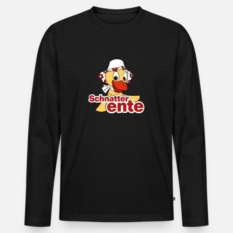 Schnatterinchen Schnatterente - Männer Premium Bio Langarmshirt - Schwarz