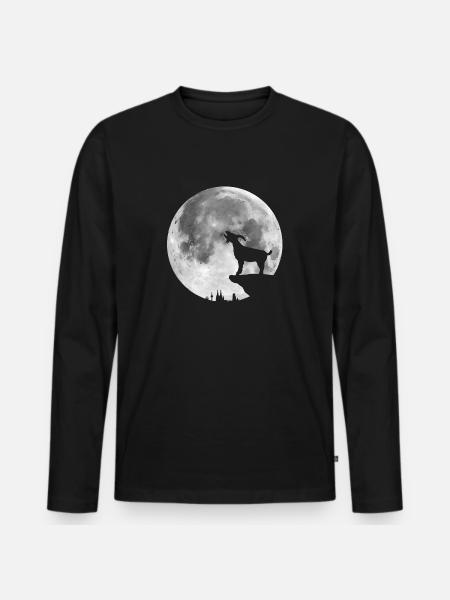 Vollmond in Köln - Männer Premium Bio Langarmshirt - Schwarz