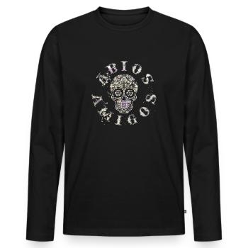 Abios Amigos Vintage - Männer Premium Bio Langarmshirt - Schwarz - Vorne - Nico (187cm)