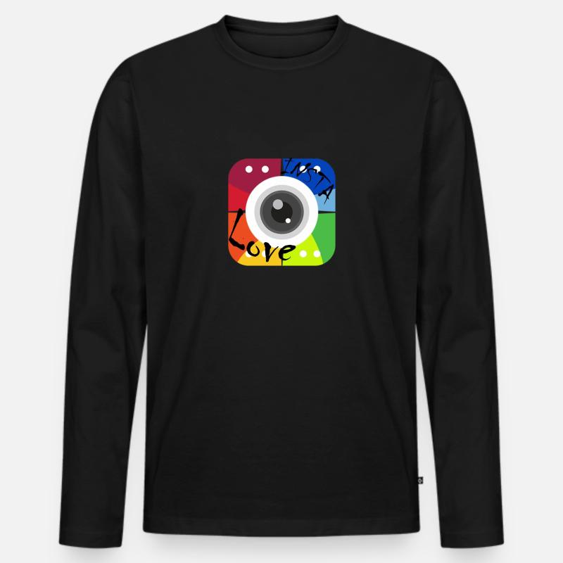 INSTA love - Männer Premium Bio Langarmshirt - Schwarz