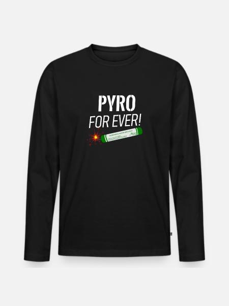 Pyro vor ever Feuerwerk - Männer Premium Bio Langarmshirt - Schwarz