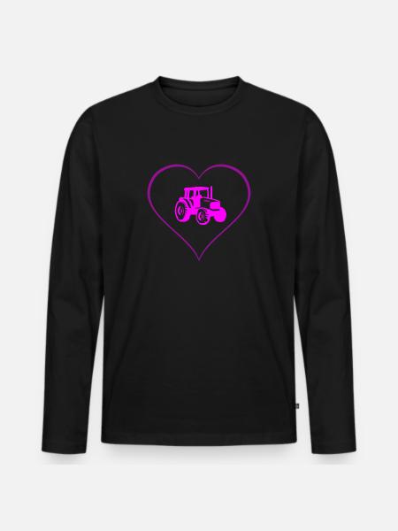 Traktor - Männer Premium Bio Langarmshirt - Schwarz