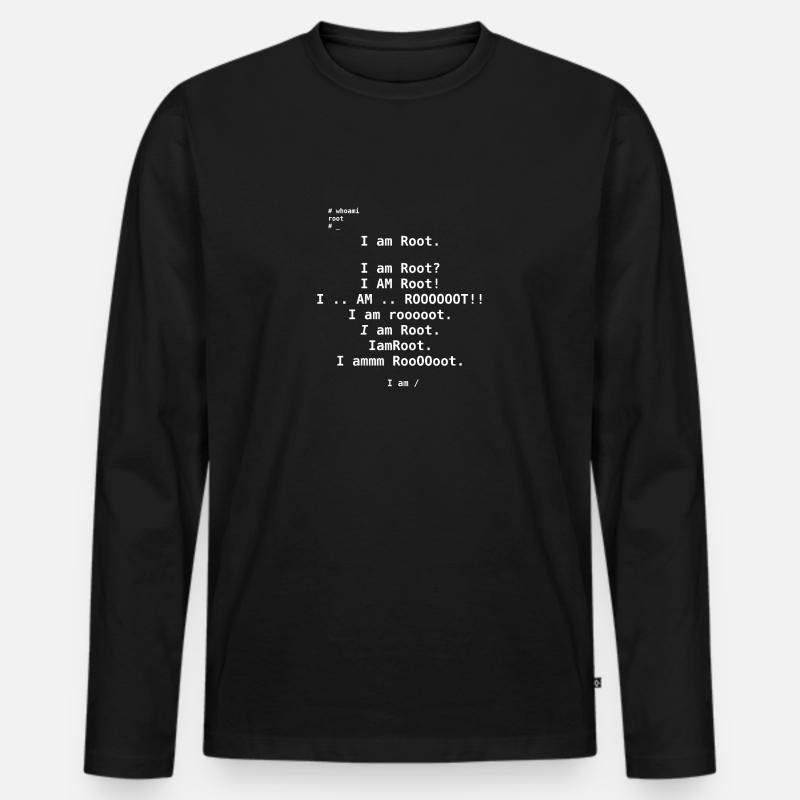 I am Root - Männer Premium Bio Langarmshirt - Schwarz