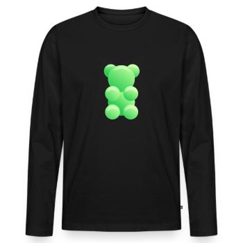 Gummy bears green - Men's Premium Organic Long Sleeve Shirt - black - Front - Nico (187cm)