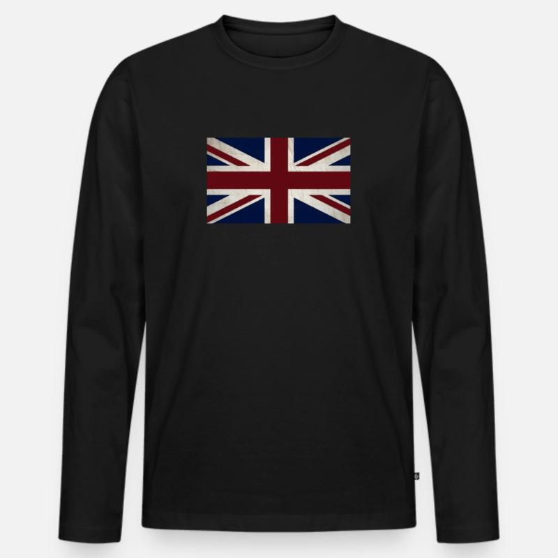 Großbritannien - Männer Premium Bio Langarmshirt - Schwarz