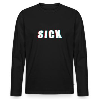 SICK SHIRTS - Men's Premium Organic Long Sleeve Shirt - black - Front - Nico (187cm)