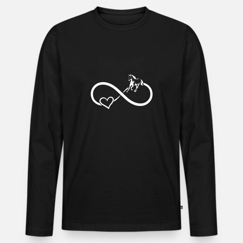 Infinity white - Männer Premium Bio Langarmshirt - Schwarz