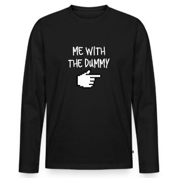 ME WITH THE DUMMY Flèche à droite - T-shirt manches longues Premium bio Homme - noir - Devant - Nico (187cm)