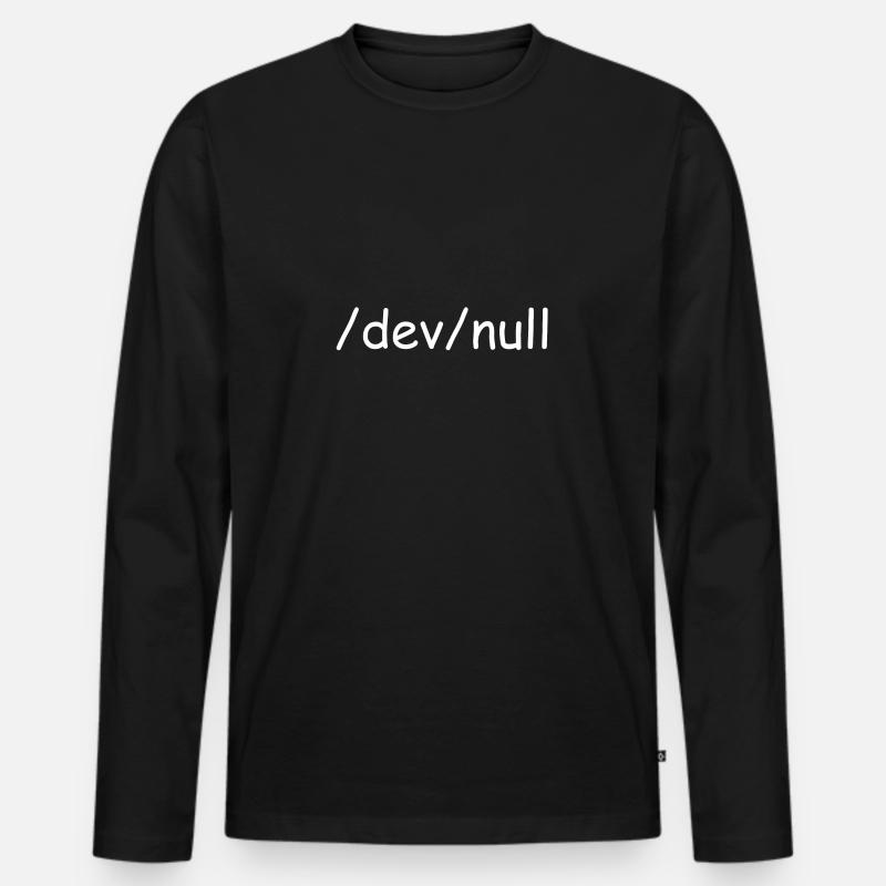 Nulldevice /dev/null Unix Geschenk - Männer Premium Bio Langarmshirt - Schwarz