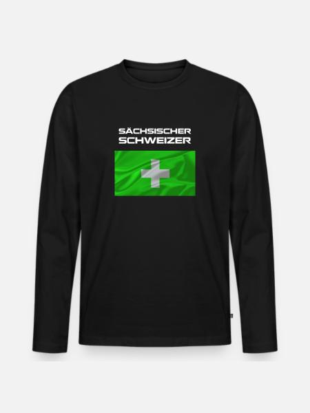 sächsischer schweizer 2 - Männer Premium Bio Langarmshirt - Schwarz