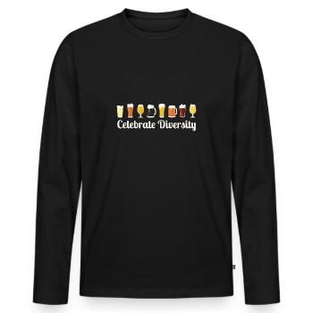 Celebrate Diversity Beer Geschenk - Männer Premium Bio Langarmshirt - Schwarz - Vorne - Nico (187cm)