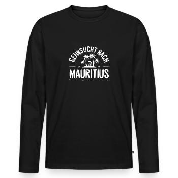 Envie de cadeau d'amour à l'île Maurice - T-shirt manches longues Premium bio Homme - noir - Devant - Nico (187cm)